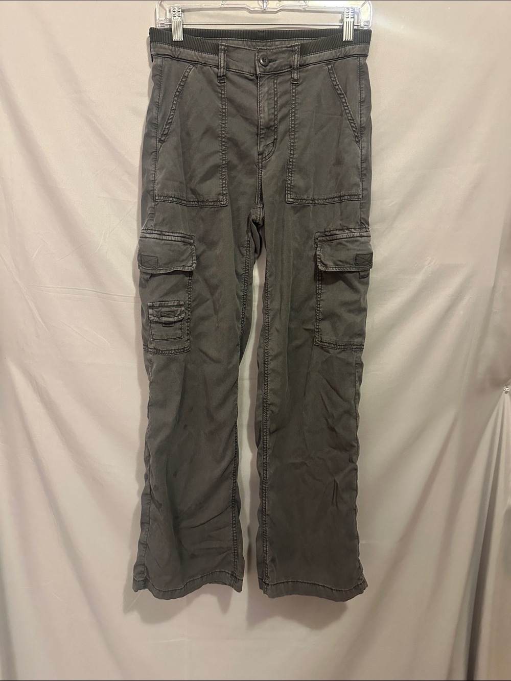 American Eagle Outfitters Slate Gray Zip-Front Casual Pants